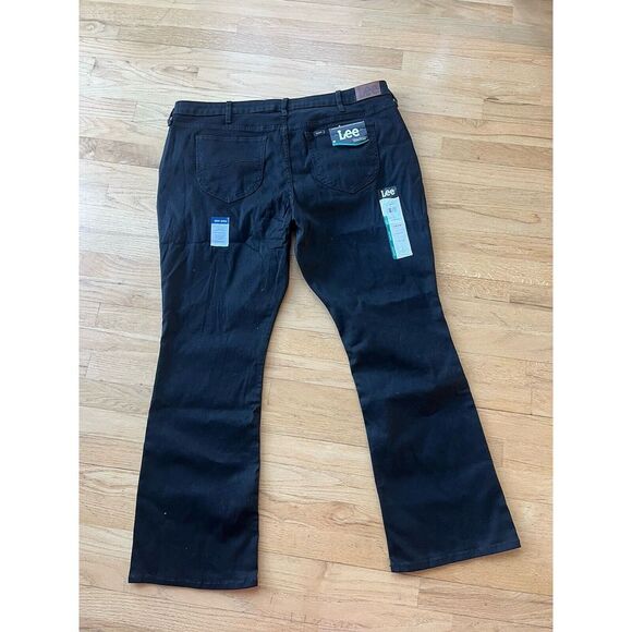 New With Tags Lee Mid Rise Regulat Fit Bootcut Black Denim Jeans Size 24 Medium - Picture 3 of 6